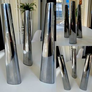 Vintage IKEA Chrome Candlestick Holders - Set of 3